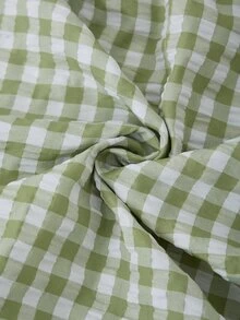 Rusticease Plus Size French Sweet Fairycore Elegant Button Plaid Lace Dress Birthday Party White Autumn Fall - Green - View 8