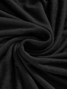 ROMWE Goth Spring/Summer Plus Size Loose Batwing Sleeve Lace Trim Draped Neck T-Shirt For Women - Black - View 6