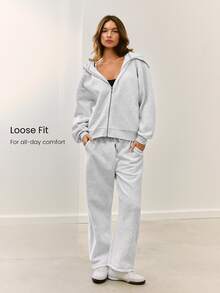 GLOWMODE Everyday Fleece Bundle Up 2合1全拉鍊夾克，附面罩與連帽，臀部長度，日常休閒秋冬穿著 - 黑色 - 查看 4