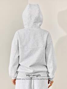 GLOWMODE Everyday Fleece Bundle Up 2合1全拉鍊夾克，附面罩與連帽，臀部長度，日常休閒秋冬穿著 - 黑色 - 查看 2