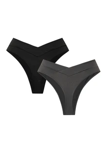 Sweetra Set Celana Dalam Olahraga Wanita Model V-Waist Warna Polos - MultiWarna - View 2
