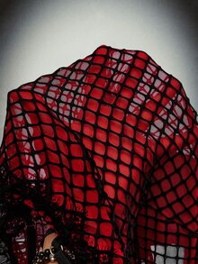 Amplova Halloween Party Gathering Event - Women's Mesh Patchwork Sexy Date Party Mini Dress - Red - View 10
