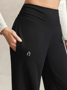 Activina Women's Solid Color Yoga Wide Leg Pants, Comfortable Slim-Fit Versatile, Suitable For Running, Fitness And Yoga Sports, Athleisure Black - Black - View 5