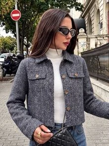 SHEIN Tween Girl Fall Clothes Jacket, Fall Winter, Outdoor, Back To School, Holiday Outfits, Casual, Comfortable - Black - View 2