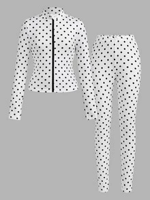 Tween Girl Tween Girls Black & White Print Knit Sports Cardigan & Long Pants Set 2pcs Casual Halloween Fall Style Christmas Winter - White - View 7