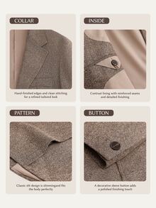 Suiteron Men's Fashionable Formal Single-Breasted Lapel Neck Blazer Suit, Ceremony - Camel - View 5