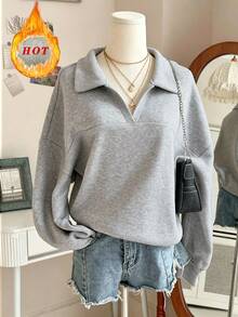 Lalippa Women's Loose Split Zip-Up Hoodie,Graduation,Teacher,Back To School Pullover Fall - Light Grey - View 1