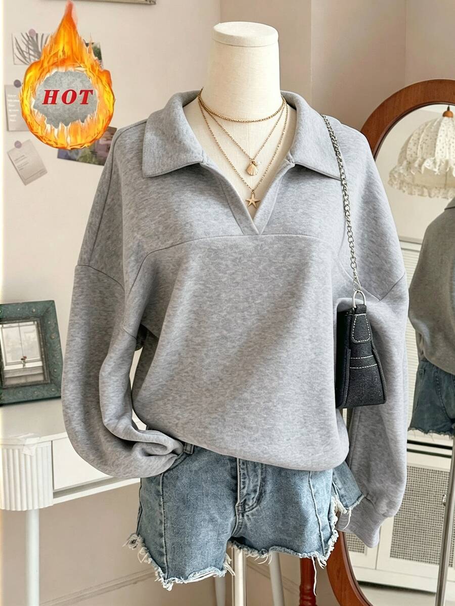 Lalippa Women's Loose Split Zip-Up Hoodie,Graduation,Teacher,Back To School Pullover Fall - Light Grey - View 1