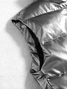 ROMWE MEN Men's Solid Color Zipper Front Pocket Casual Vest - Dark Grey - View 5