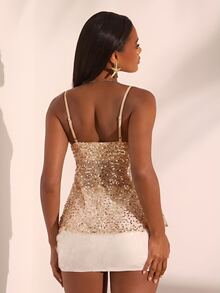 Opulessa Women's Summer Fashion Sequin Camisole - Apricot - View 3