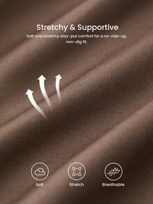 LUVLETTE One-Piece Plus Size High-Rise Seamless Fit Body Shaping Briefs Shapewear - Coffee Brown - View 8