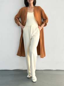 EMERY ROSE Women Coats Winter Fall Tops Fall Women Outfits Fall Outfits Office Wear Going Out Outfits - Apricot - View 4