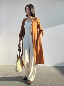 EMERY ROSE Women Coats Winter Fall Tops Fall Women Outfits Fall Outfits Office Wear Going Out Outfits - Apricot - View 5