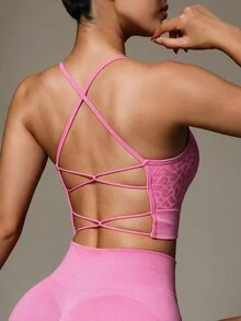 Slayform Bra Camisole Olahraga Kasual Wanita untuk Pemakaian Sehari-hari - Hot Pink - View 5