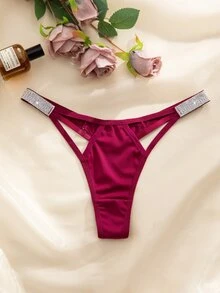 Hollow-Out Purple Sexy Seamless Panties For Women - Burgundy - View 3
