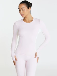 11SKNDS Long Sleeve Crew Neck Sports Tee With Thumb Holes And Color Block Side Panels Slim Fit Compression Top With Sweat-Wicking, Stretchy, Breathable, Quick-Dry & Buttery-Soft, For Gym Workout Fitness Studio, Running, Training & Hy-Rox - Multicolor - View 4