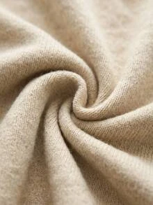 SHEIN Women Asymmetrical Cut High Neck Sweater And Maxi Knit Sweater Kirt 2pcs Set Co-Ords - Beige - View 8