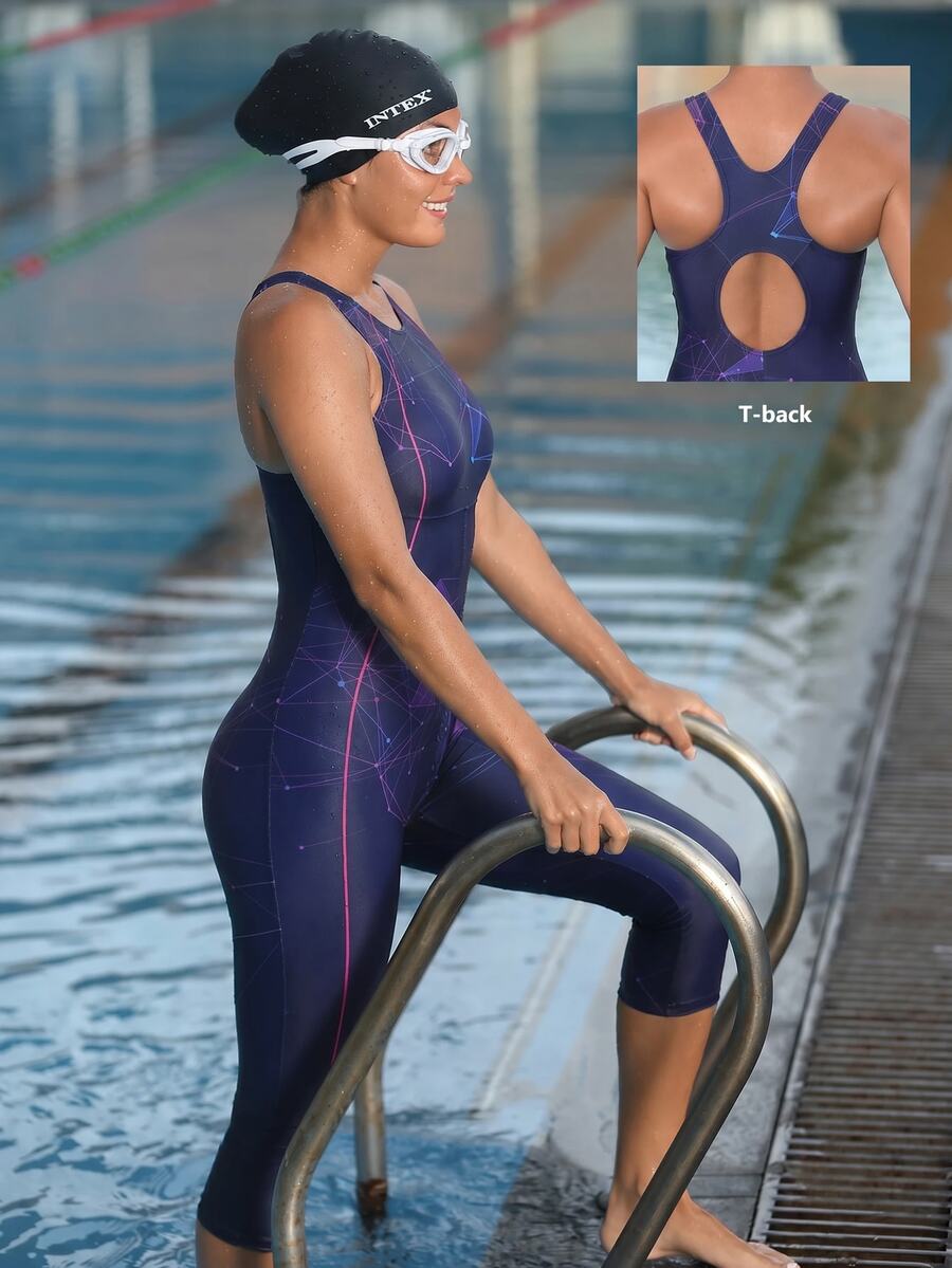 Swim Nautrix 女款海灘度假休閒T背印花衝浪套裝 - 彩色 - 查看 1