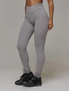 Musera Sport Set Legging Aktif 3 Potong dengan Potongan V di Bagian Depan, Pinggang Tinggi, Perlengkapan Olahraga Dasar untuk Musim Gugur dan Musim Dingin - MultiWarna - View 3