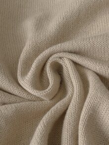 LUMIGAL Women's Colorblock Trim Tie-Front Cardigan Brunch Light Brown Autumn Casual - Khaki - View 6