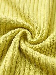 EURMUSE Casual Rib Knit Sweater & Mini Rib Knit Sweater Skirt Co-Ords - Yellow - View 7