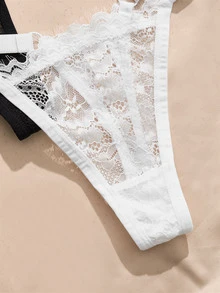 Charlaine French Eyelash Lace Lingerie Set 4-Piece - Multicolor - View 4