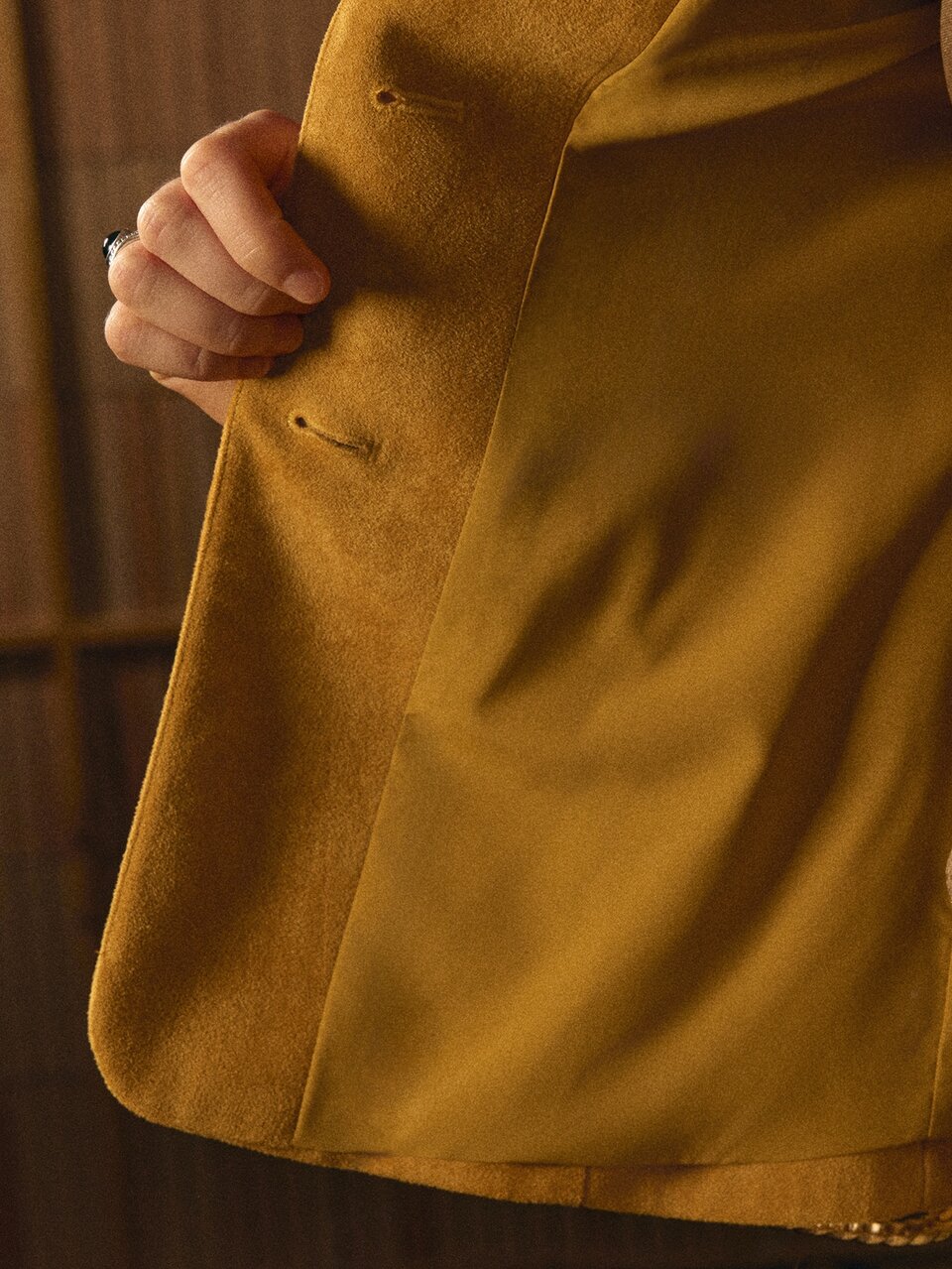 MOTF STUDIO WOMEN'S SUEDE SINGLE-BREASTED BLAZER WITH BELT