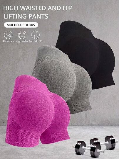 Solea Cove Solea Cove Waisted Slim Seamless Sport Shorts For Butt Lifting Shorts For Cycling Yoga Exercize Workout Daily