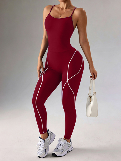 Solea Cove Solea Cove Mono deportivo de tirantes para mujer con bloques de color, casual para uso diario