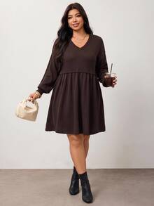 Enliva Plus Size Sweater Dresses Fall/Winter Dress Brown Dress Winter Dresses Fall/Winter Dress - Brown - View 7