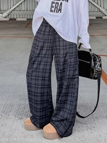 FRIFUL Women's Plaid Casual Versatile Daily Wear Long Pants Fall - Multicolor - View 4