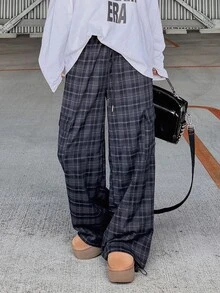 FRIFUL Women's Plaid Casual Versatile Daily Wear Long Pants Fall - Multicolor - View 5