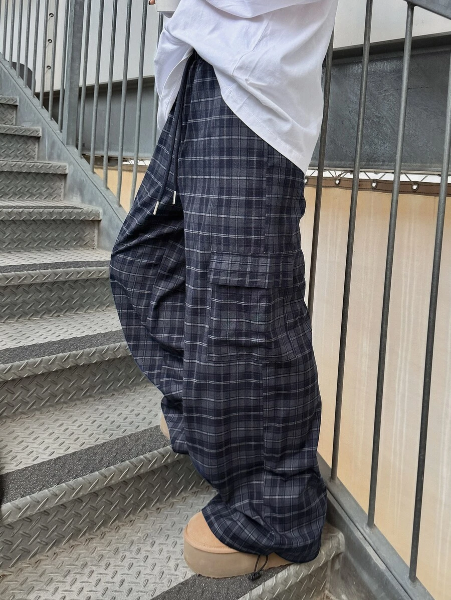 FRIFUL Women's Plaid Casual Versatile Daily Wear Long Pants Fall - Multicolor - View 1