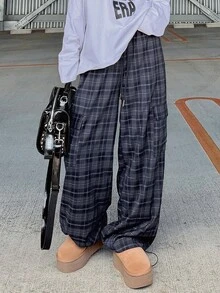 FRIFUL Women's Plaid Casual Versatile Daily Wear Long Pants Fall - Multicolor - View 8