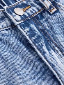 SHEIN Girlism Girls' Blue Denim Loose Fit Long Pants With Floral Embroidery Pattern - Blue - View 4