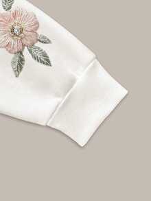 Lalippa 女款休閒花卉與蝴蝶印花運動衫，秋冬款 - 彩色 - 查看 5