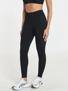 11SKNDS Seamless High Waist Leggings With Ribbed Texture Detail, Full Length Compression Tights With Sweat-Wicking, Stretchy, Buttery-Soft, Tummy Control, Sculpting Fit & Butt-Lifting, For Workout Fitness Studio, Running, Training & Hy-Rox - Black - View 7