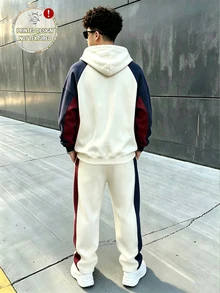 連帽長袖運動衫，高品質時尚數位印花，適合男孩秋季穿著，舒適簡約休閒街頭日常風格 - 彩色 - 查看 5