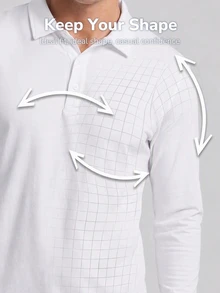 TekDrob Water Repellent And Double Anti-Odor Modal Slim Polo With Long Sleeves - White - View 4