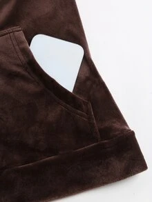 Sweetra Women's Spring/Autumn Brown Slimming Fitted Front Embroidered Decor Side Seam Ribbon Silver Fox Fur Sexy Long Sleeve Hooded Jacket - Brown - View 5