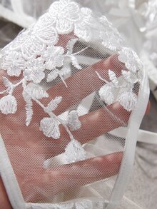 SHEIN 2 件套女士网眼刺绣内衣套装 - 白色 - 查看 5