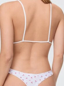 Bonmuse Women's Thong Panties - Printed, Pleated, Trim Design, Soft & Comfortable Underwear, Elegant & Sexy Daily Wear - Multicolor - View 5