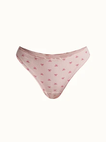 Bonmuse Women's Thong Panties - Printed, Pleated, Trim Design, Soft & Comfortable Underwear, Elegant & Sexy Daily Wear - Multicolor - View 12