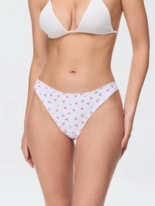 Bonmuse Women's Thong Panties - Printed, Pleated, Trim Design, Soft & Comfortable Underwear, Elegant & Sexy Daily Wear - Multicolor - View 4