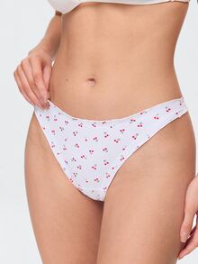 Bonmuse Women's Thong Panties - Printed, Pleated, Trim Design, Soft & Comfortable Underwear, Elegant & Sexy Daily Wear - Multicolor - View 7