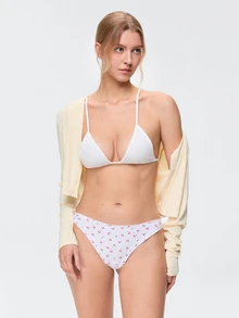 Bonmuse Women's Thong Panties - Printed, Pleated, Trim Design, Soft & Comfortable Underwear, Elegant & Sexy Daily Wear - Multicolor - View 8