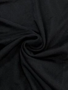 Rustia Casual Elegant Minimalist French Pleated Lace Patchwork Mesh + Lining Asymmetrical Hem Long Sleeve Plus Size Women's Dress Fall - Black - View 8