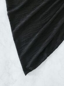 SHEIN Swim Summer Beach Solid Knot Side Cover Up Skirt - Black - View 6