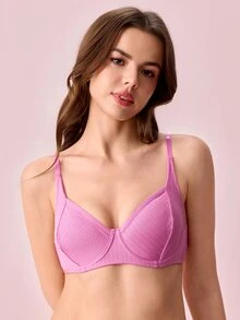 Bonmuse 3pcs Women's Solid Colored Underwire Bras - Multicolor - View 9