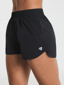 11SKNDS Lightweight Woven Running Shorts With Elastic Waistband And Split Hem, Quick Dry Training Active Short Inseam Athletic Performance Gym With Sweat-Wicking, Stretchy & Sculpting, For Workout Fitness Yoga Pilates Studio & Hy-Rox - Black - View 2